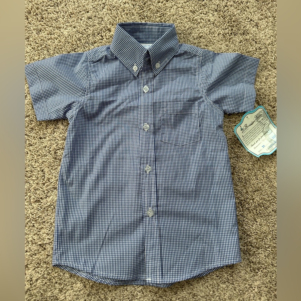 Remembering Nguyen toddler boutique dress shirt 2T blue stripe